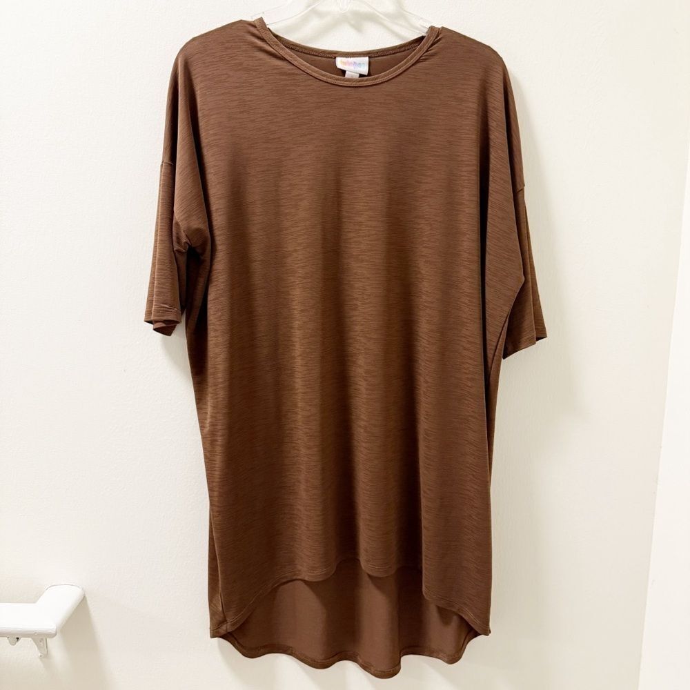 LuLaRoe Brown High-Low Tunic Tee Top Women’s Size Small Relaxed Fit